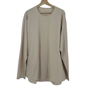 New BYLT Drop-Cut Long Sleeve Premium Basics Shirt Ivory Beige‎ XXL
